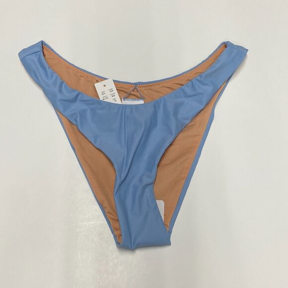 J Crew Swimsuit Womens XS Blue Bikini Bottom Cheeky Curved Waist Beach BC125 - Picture 1 of 7